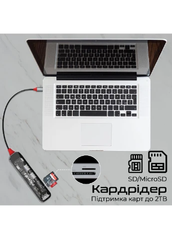 USB-хаб TransHub-Lite USB Type-C Grey Promate (370615936)