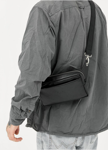 Сумка шкіряна бананка Harvi чорна Sambag (326801670)