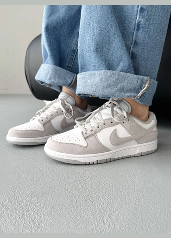 Серые демисезонные кроссовки мужские и женские nike sb dunk low grey white | найк сб данк низкие серые белые No Brand