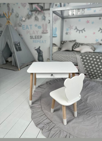 Дитячий столик і стільчик. Столик із шухлядою для олівців і розмальовок No Brand (323223333)