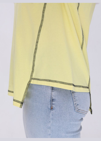 Футболка жіноча світло-жовта пряма з кишенею JEANSclub Вільна - (322999590)