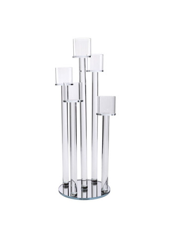 Свічник скляний на 5 свічок підлоговий прозорий для інтер'єру ProDobro (364190895)