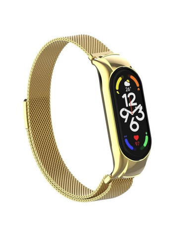 Ремешок Milanese Loop Design для Xiaomi Mi Band 7 Gold No Brand (361077816)