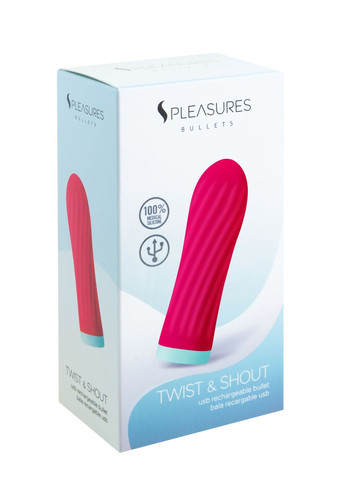 Виброшар Bullets Twist & Shout Cerise, ярко-розовая, ребристая поверхность, 10 режимов S Pleasures (331149235)