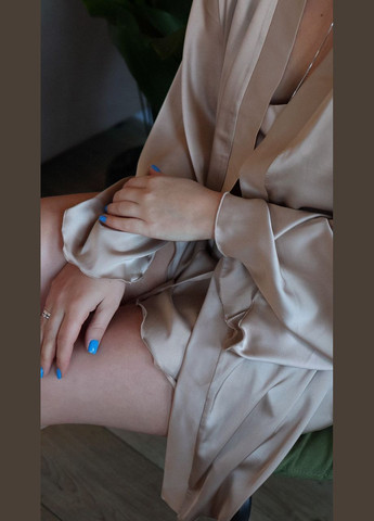 Халат женский шелковый Капучино Maybel (333829088)