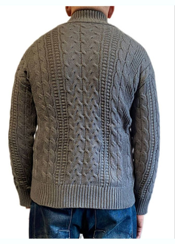 Темно-сірий зимовий светр з візерунком Wool & Cashmere