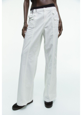 Жіночі полотняні штани карго Н&М (56799) XS Білі H&M (285734943)