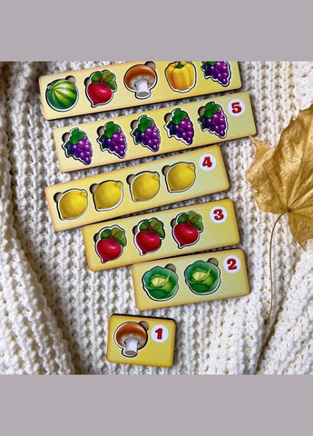 Дерев'яна настільна гра "Рахунок -1" (ПСД069) PSD069 сортер-комодик Ubumblebees (367967731)