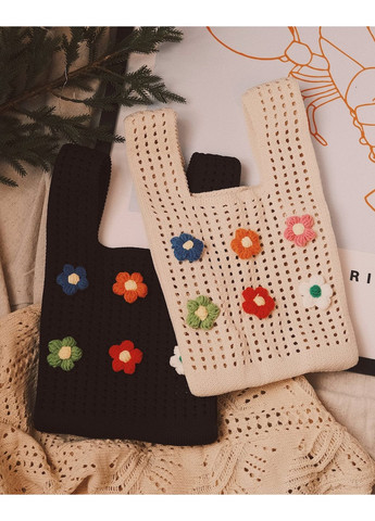Стильний в’язаний шопер із квітковим декором 🌸 TATON (363052574)