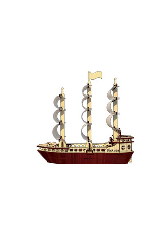 Дерев'яний конструктор "Вітрильний Корабель", 148 деталей 5х25х15 см Pazly (289364818)