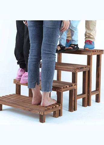 Підставка для квітів з дерева Крузейро 100 гарнітур 4шт сепія (ЦВТ-01011808) No Brand (328225082)