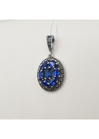 Кулон срібний з сапфіром та марказитом 3,59 г No Brand (369737139)