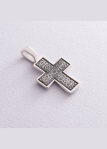 Православный серебряный крест Распятие. Спаси и Сохрани 133004 Oniks (264025160)