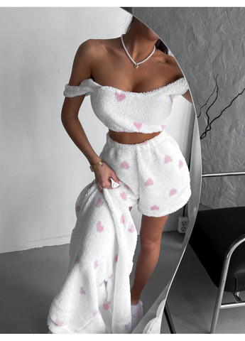 Молочна жіноча махрова піжама трійка Osoblyva