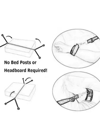 Набір для фіксації тіла на ліжко бдсм фіксатори для прив'язування до ліжка No Brand (327095169)