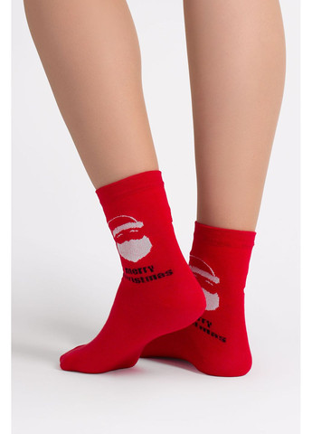 Красные женские хлопковые носки ws3 new year 2603 Giulia новогодние (370626919)