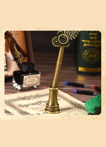 Перова ручка для каллиграфии подарочный набор 5 различных чернил подставка с печатью Белый (М1730257) Blue Peacock (318031931)