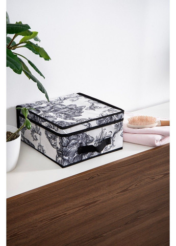 Корзина NP-101M прям. ткань. ж/к Anthracite Flowers 30x28x15 см (NP-101M прям. ткань. с/к Anthracite Flowers) IDEA HOME (365275878)