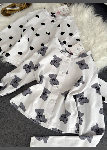 Белая всесезон женская пижама с шортами. рубашка + шорты No Brand