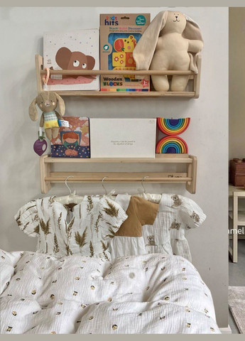 Книжкова полиця на стіну Сіра LunaToys (315932744)