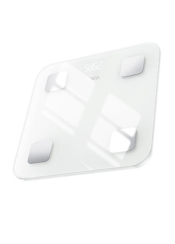 Умные напольные электронные Smart весы HI21 LED-дисплей 0,1-180 кг Стеклянные бытовые Bluetooth 4.2 Белый Hoco (337311099)