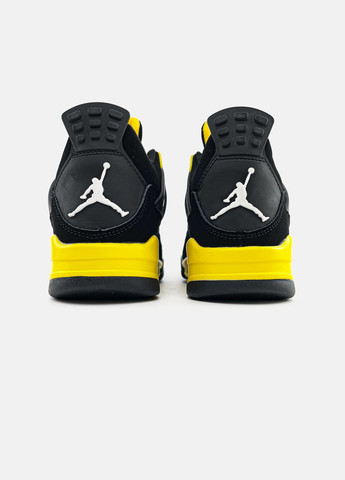 Кроссовки женские и мужские Nike Air Jordan 4 Retro black yellow | Найк Аир Джордан 4 Ретро черные желтые No Brand чёрные всесезоны (314794796)