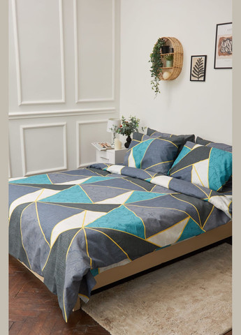 Комплект постільної білизни двоспальний 175х210 наволочки 2х50х70 Микросатин Premium (MS-820001464) Moon&Star Triangles (285717301)