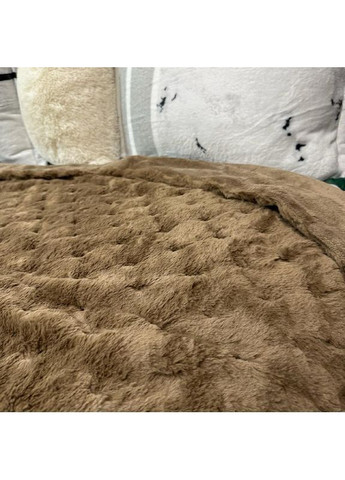 Стильне покривало коричневого кольору "Luxury Fur" з 3D-Ворсом, Євро 200х230 см– миттєвий затишок та стиль! No Brand (368565095)
