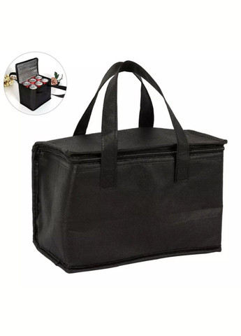 Небольшая термо сумка-холодильник для хранения напитков и продуктов на 5 литров черная No Brand (314933774)