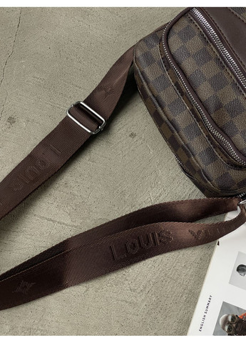 Чоловіча сумка месенджерчерез коричневий плече в клітку No Brand (369935599)