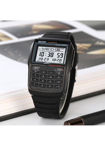 Годинник електронний чорний для чоловіків з будильником і секундоміром стильний наручний годинник ProDobro (367266357)