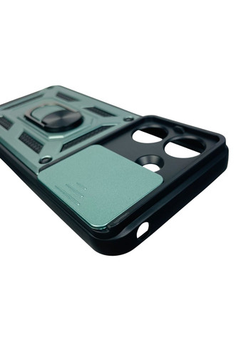Чохол для Redmi 13C броньований з кільцем зі шторкою на камеру на сяомі редмі 13с зелений rg1 Xiaomi (366387865)
