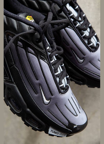 Чорні Осінні чоловічі кросівки nike black/white No Brand AIR MAX PLUS 3