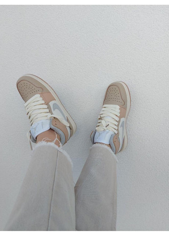 Бежеві Осінні кросівки чоловічі nike air jordan 1 retro cream найк аір джордан No Brand