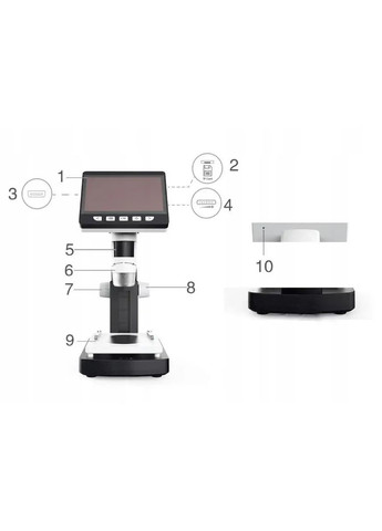 Цифровой микроскоп Inskam 306 с экраном 4.3" IPS, увеличение 1000x, LED подсветка, фотозапись и видео China (358500942)