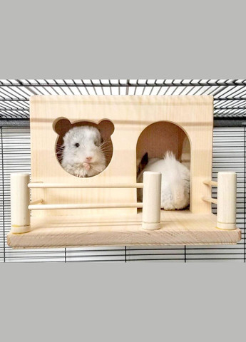 Домик для шиншиллы из дерева Кандла бланже (ДДШ-002001) No Brand (328605515)