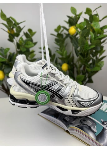 Білі літні кросівки asics gel-kayano 14 white silver black асікс гель кахано 14 No Brand