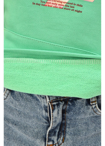 Let's Shop світшот дитячий для дівчинки на флісі зеленого кольору малюнок зелений кежуал двунитка