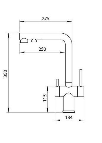 Комбінований змішувач на кухню чорний на 4 води FBB-33 Nett (336935113)