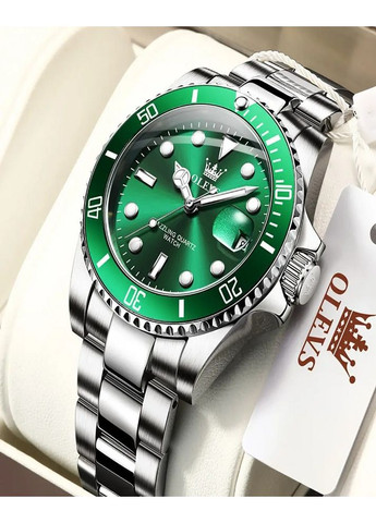Часы 5885 Green Natural мужские кварцевые наручные в стальном корпусе Olevs (354820500)