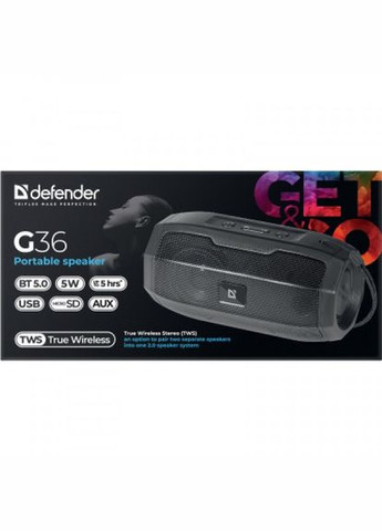 Акустична система (65036) Defender g36 5вт fm/microsd/usb black (268146838)