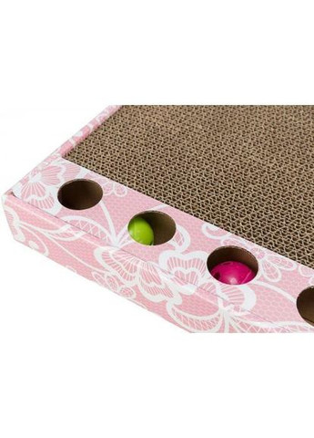 Дряпка с двумя шариками и кошачьей мятой, картон, 48×5×25 см (розовая) Trixie (324625246)