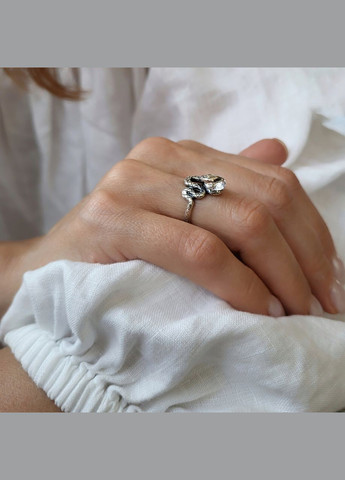 Серебряное кольцо Змея с Белым камнем размер серебро 925 пробы черненное 1221 3.50г No Brand (317206176)