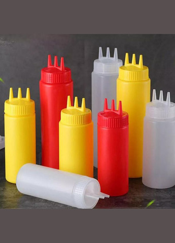 Диспенсер для соусів та сиропів 1000мл, жовтий з трьома носиками Empire (330135504)