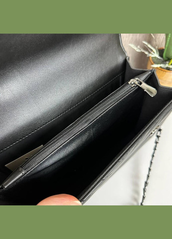 Жіноча міні сумочка клатч на плече стьобана з пташками Чорний з нікелем No Brand (298997958)