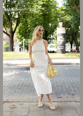 Молочна коктейльна, повсякденний, вечірня, пляжна, кежуал сукня максі з бавовни tw 003 Twice однотонна