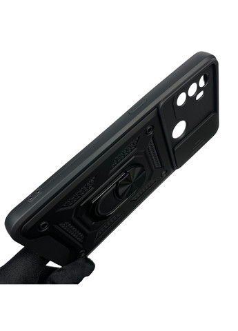 Чохол для A53 броньований з кільцем зі шторкою на камеру на оппо а53 чорний rg1 Oppo (366019039)