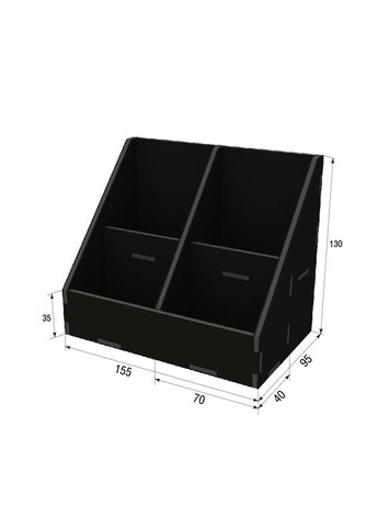 Органайзер для чаю і пакетів 70х90 - 4 комірки чорний Ekostar (370948682)