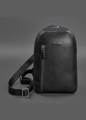 Сумка мужская через плечо кожаная слинг Chest Bag Черный BlankNote (302008029)