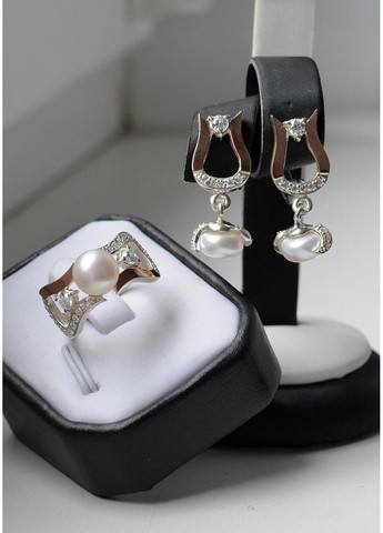 Серебряный комплект с пластинами из золота Silver Style (367268428)